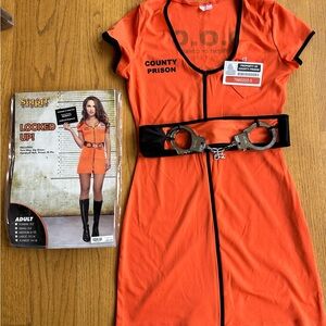 Spirit Locked Up prisoner orange Halloween costumes size Small